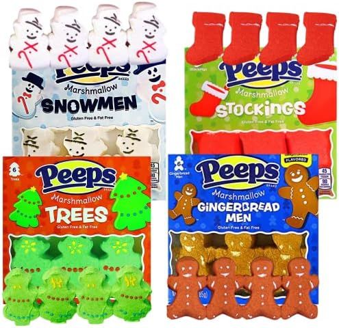 Christmas Candy Marshmallows, Colorful Sugar Coated Character Shaped Marshmallow Stocking Stuffer... | Amazon (US)