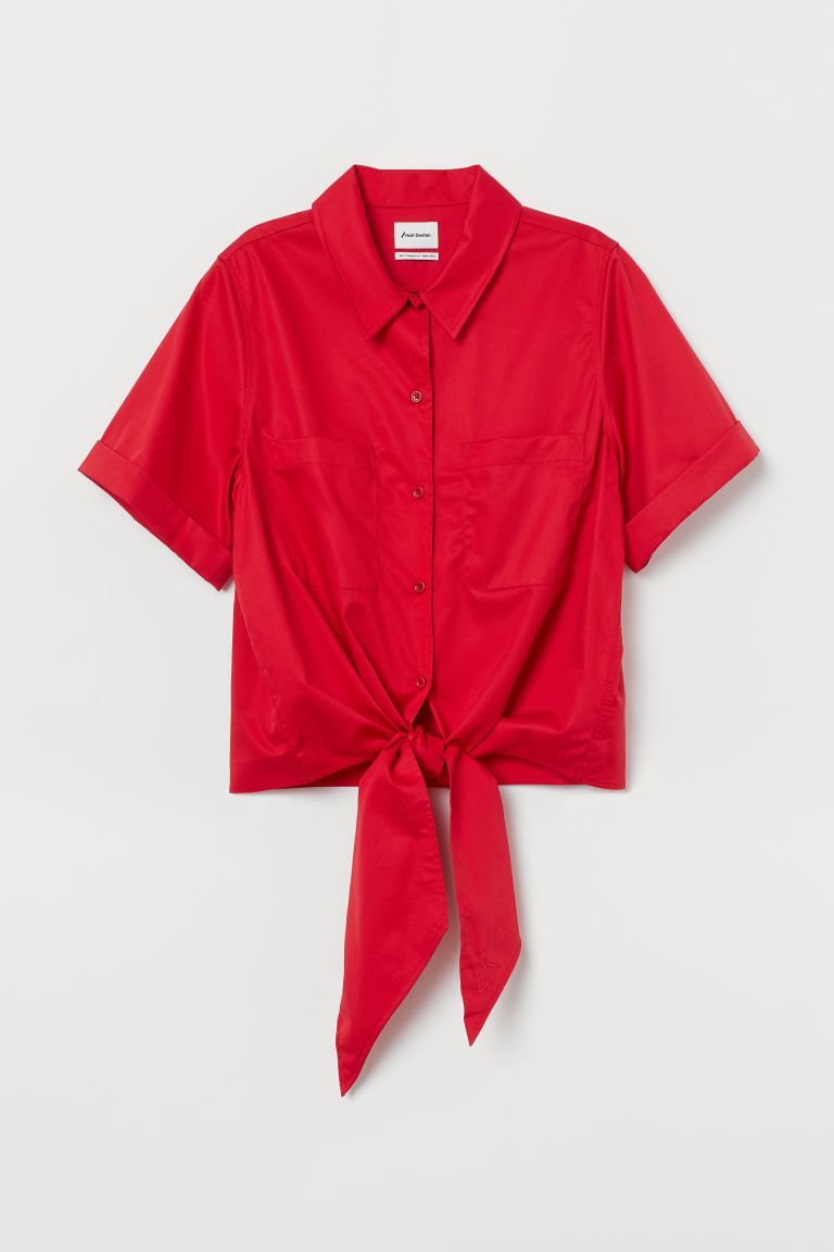 Tie-hem Pima Cotton Shirt | H&M (US + CA)