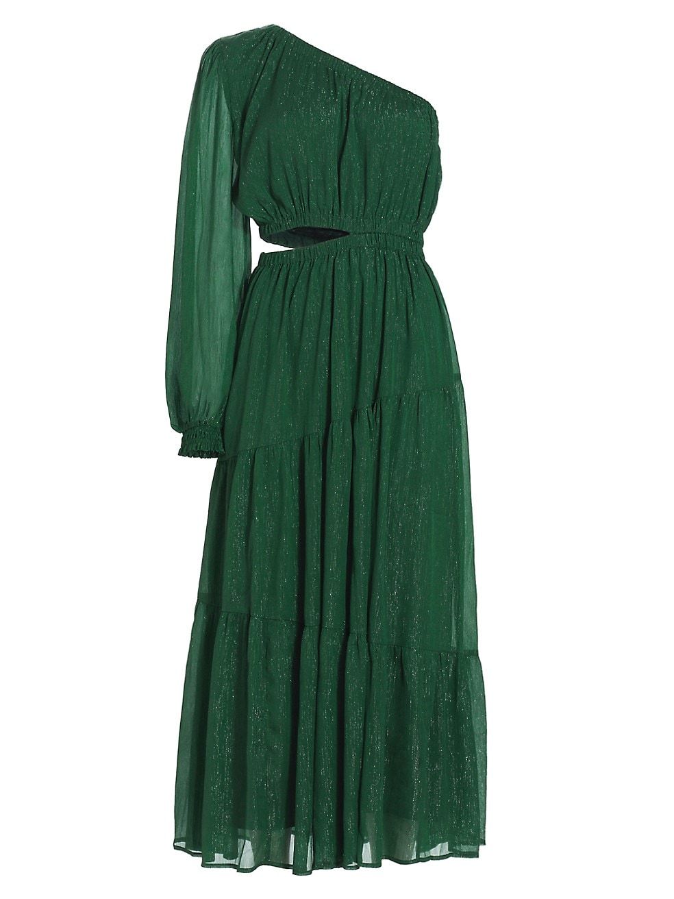 Moon River Shirred One-Shoulder Midi-Dress | Saks Fifth Avenue