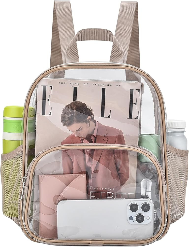 Clear Backpack for Stadium Events 12x12x6 with Front Pocket for Concert Sport Fashion Women Backp... | Amazon (US)