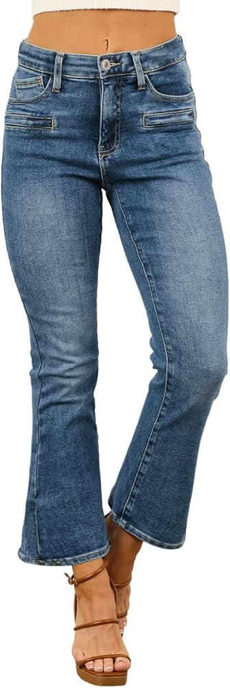 Astylish Jeans for Women Trendy Wide Leg High Waisted Ankle Bootcut Jeans Stretchy Straight Leg F... | Amazon (US)