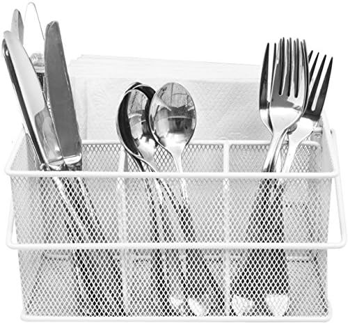 Mind Reader Metal Mesh Basket with Handle, Storage Basket Organizer, Utensil Holder, Forks, Spoon... | Amazon (US)