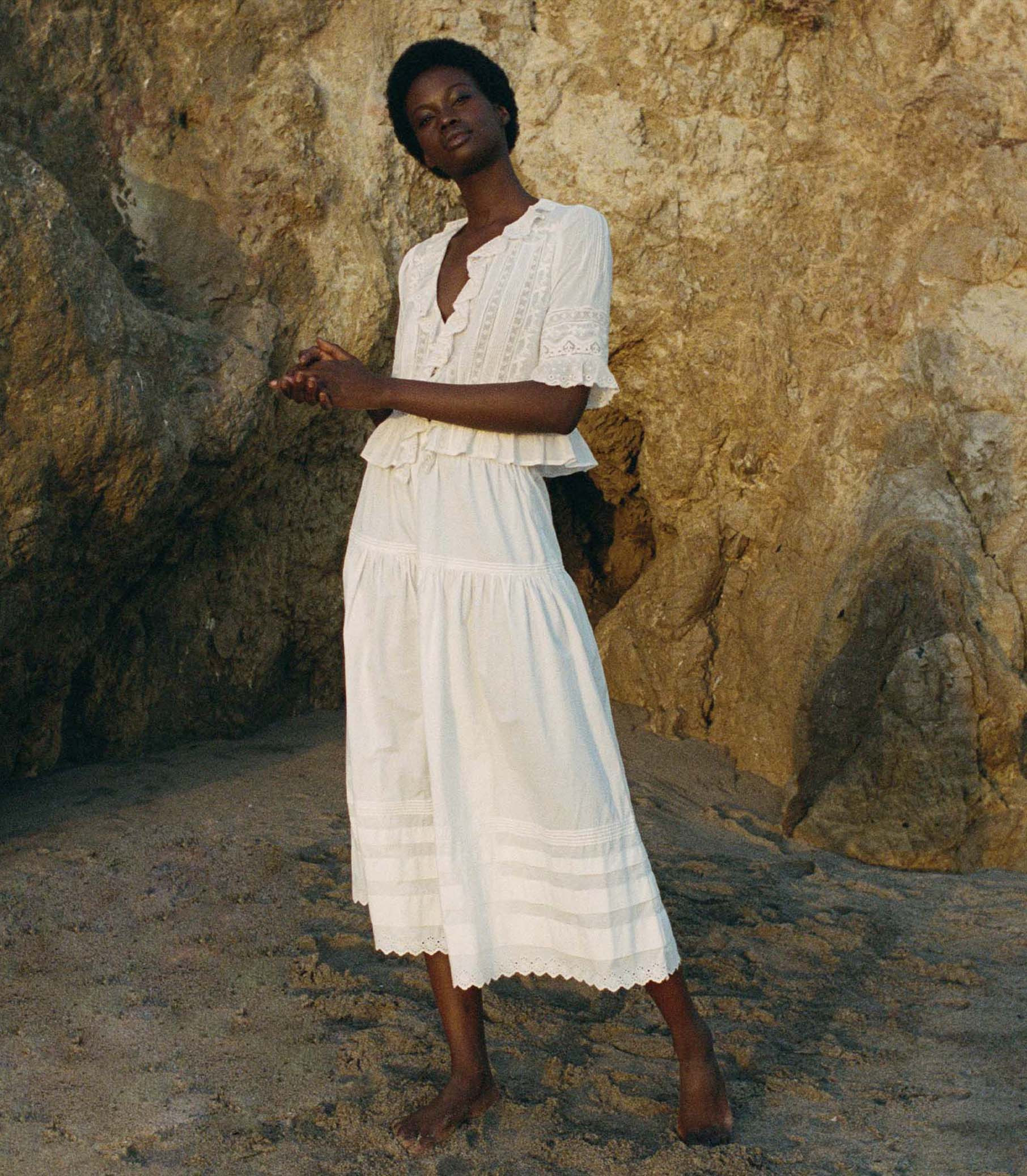 Sebastiane Skirt - Powder | DÔEN | DOEN