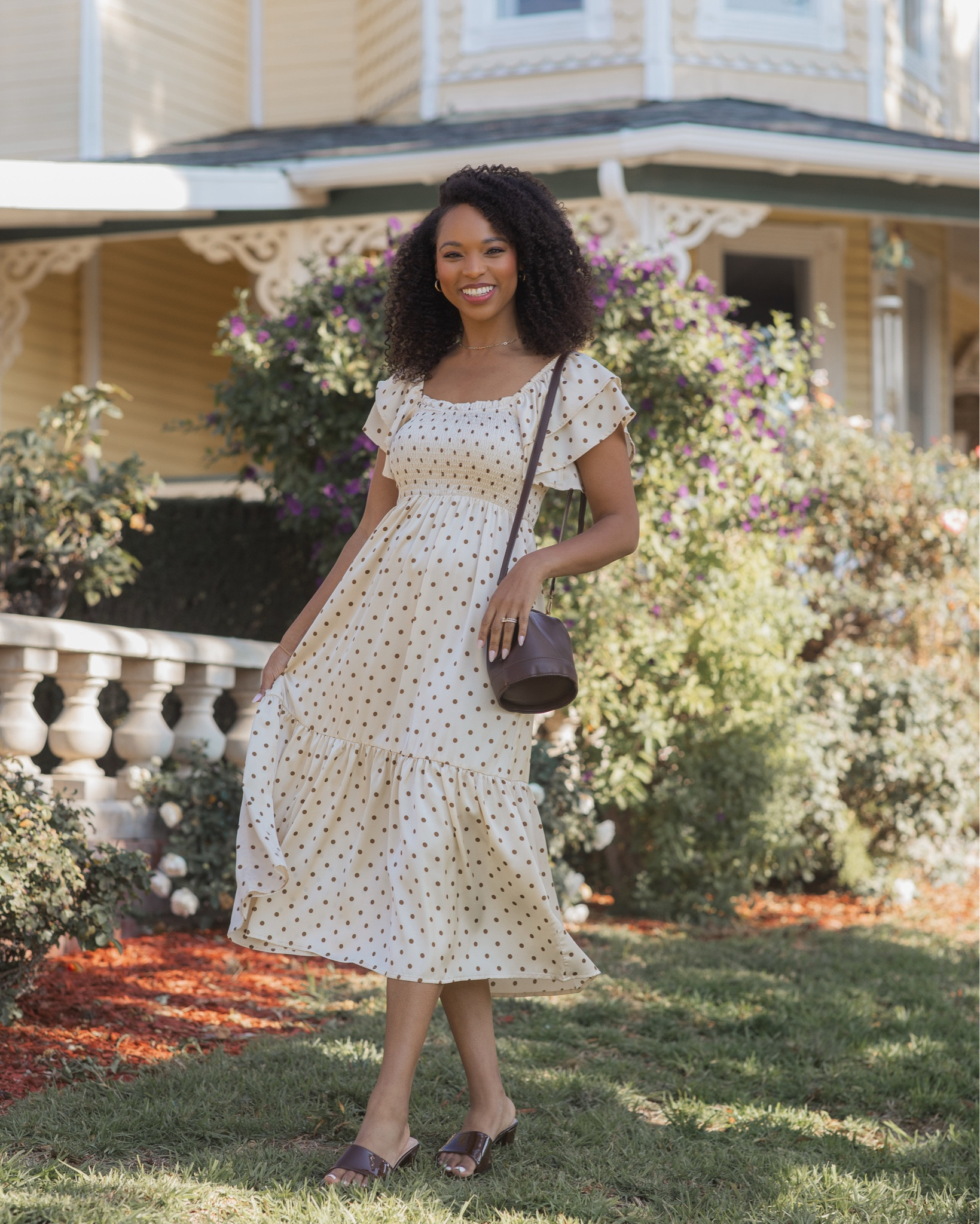 The cutest church OOTD. I love a good polka dot satin midi dress for the spring 🤎

#LTKmomlife #LTKootd