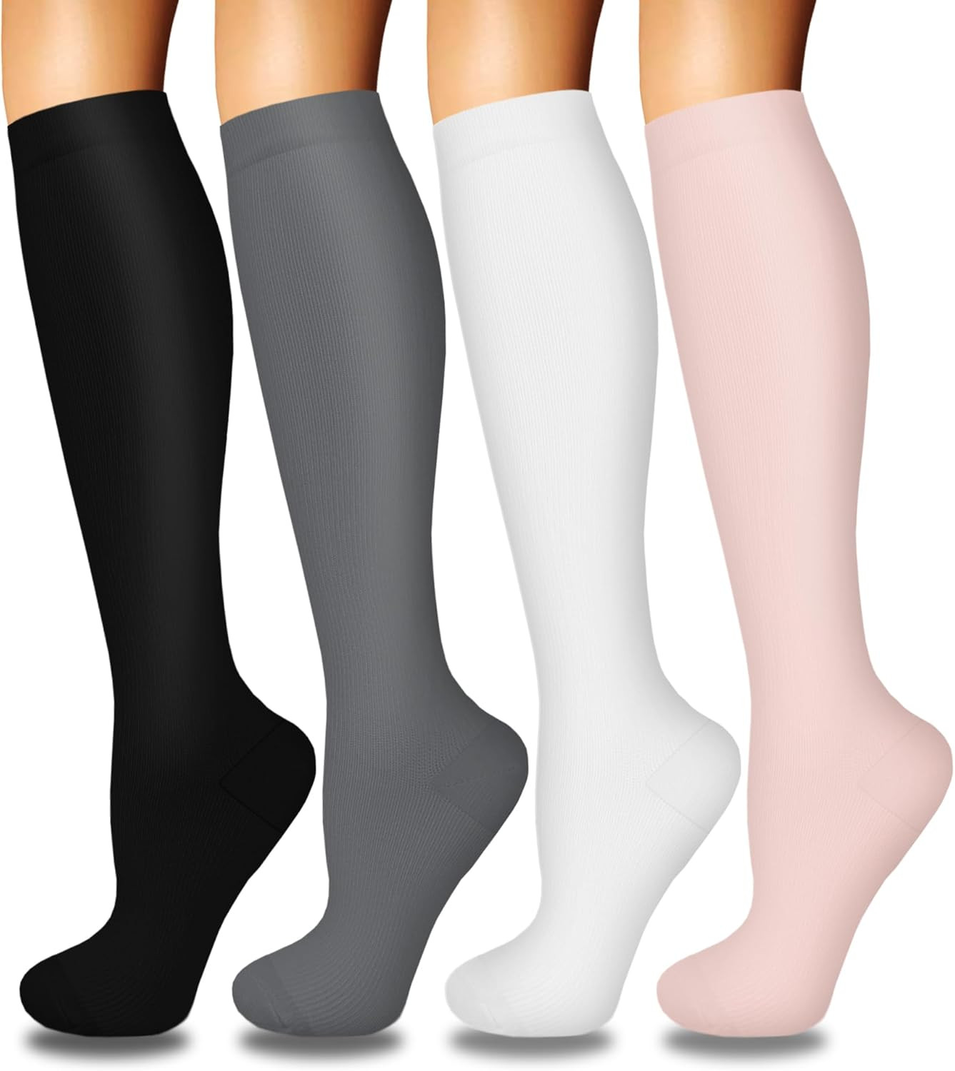 4 Pairs Compression Socks for Women Circulation-Best Support for Nurses,Running,Athletic,Travel | Amazon (US)