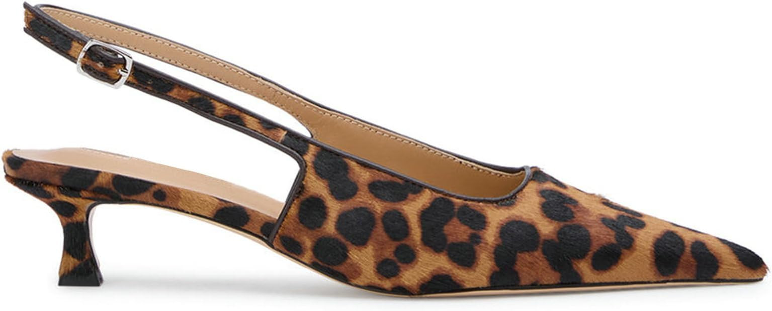 KysBloes Pointed Toe Slingback Kitten Heels for Women Low Heel Pointed Toe Pumps Formal Dress Sho... | Amazon (US)