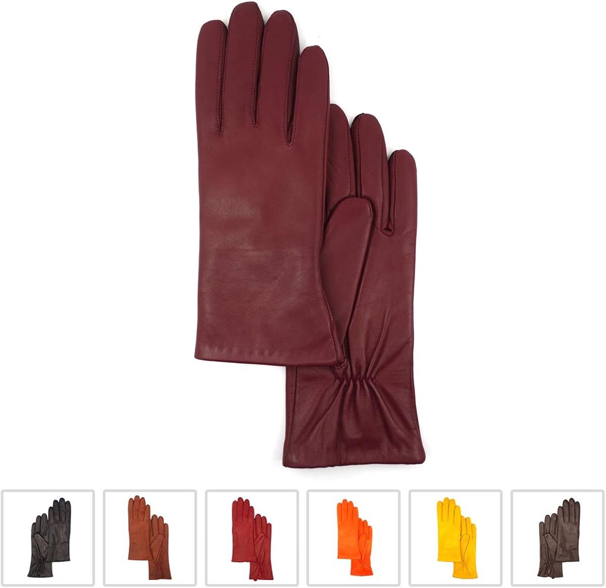 Womens Nappa Lambskin Leather Gloves Cashmere Lining, Burgundy, X-Large at Amazon Women’s Cloth... | Amazon (US)