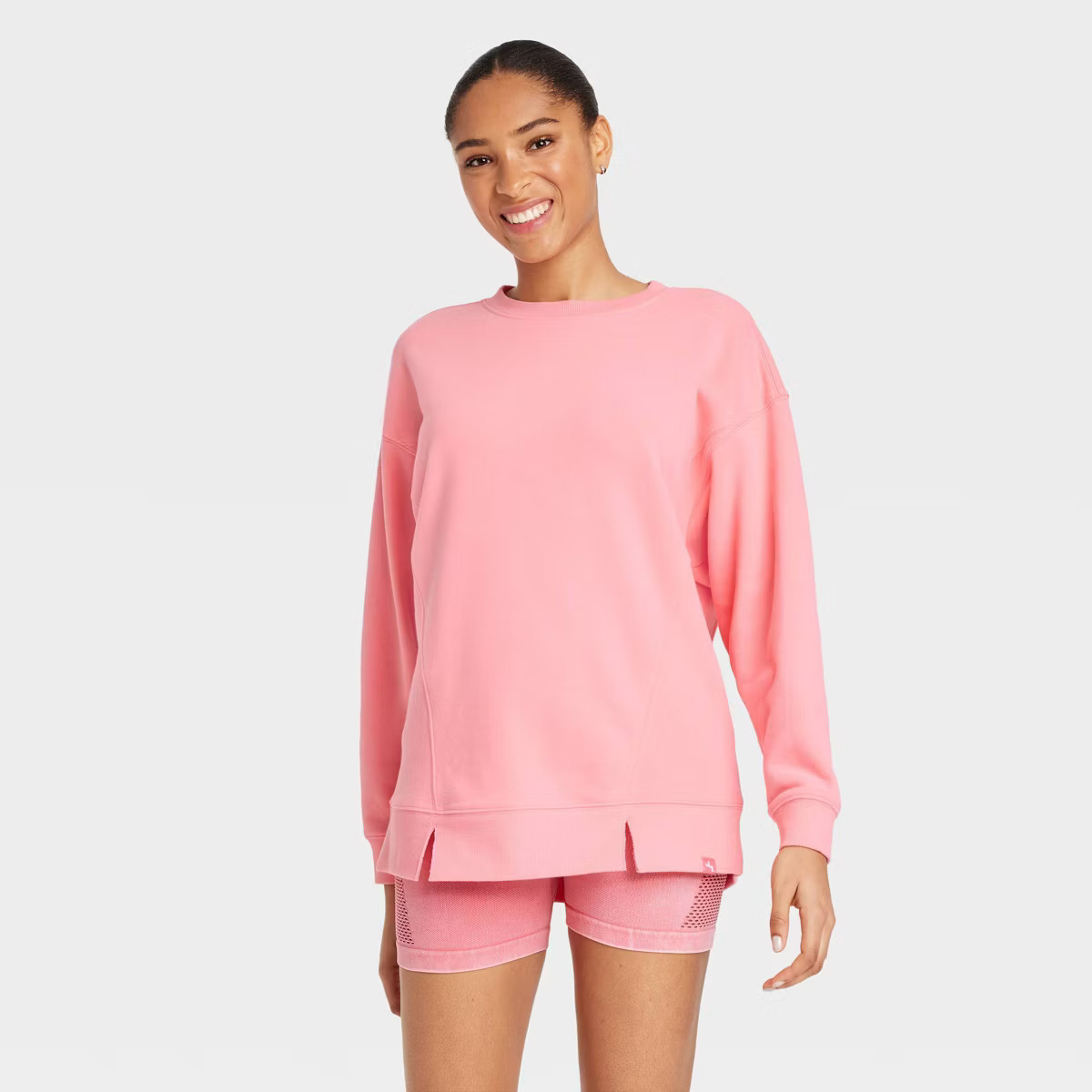 Women's French Terry Oversized Crewneck Sweatshirt - JoyLab™ Tan XXL | Target