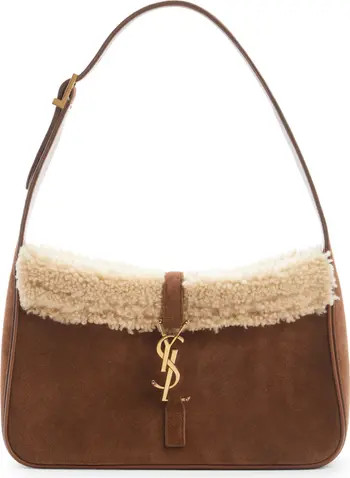 Saint Laurent Le 5 à 7 Suede & Genuine Shearling Hobo | Nordstrom | Nordstrom
