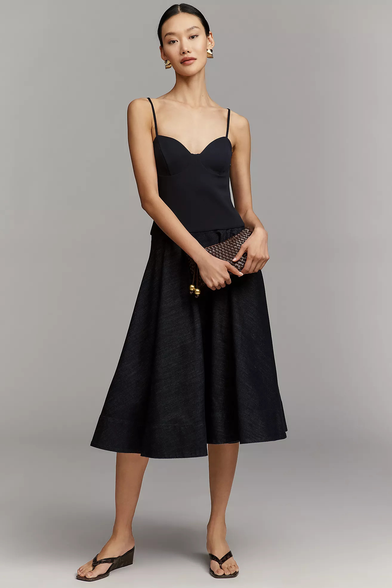 Mare Mare Knit Denim Twofer Midi Dress | Anthropologie (US)