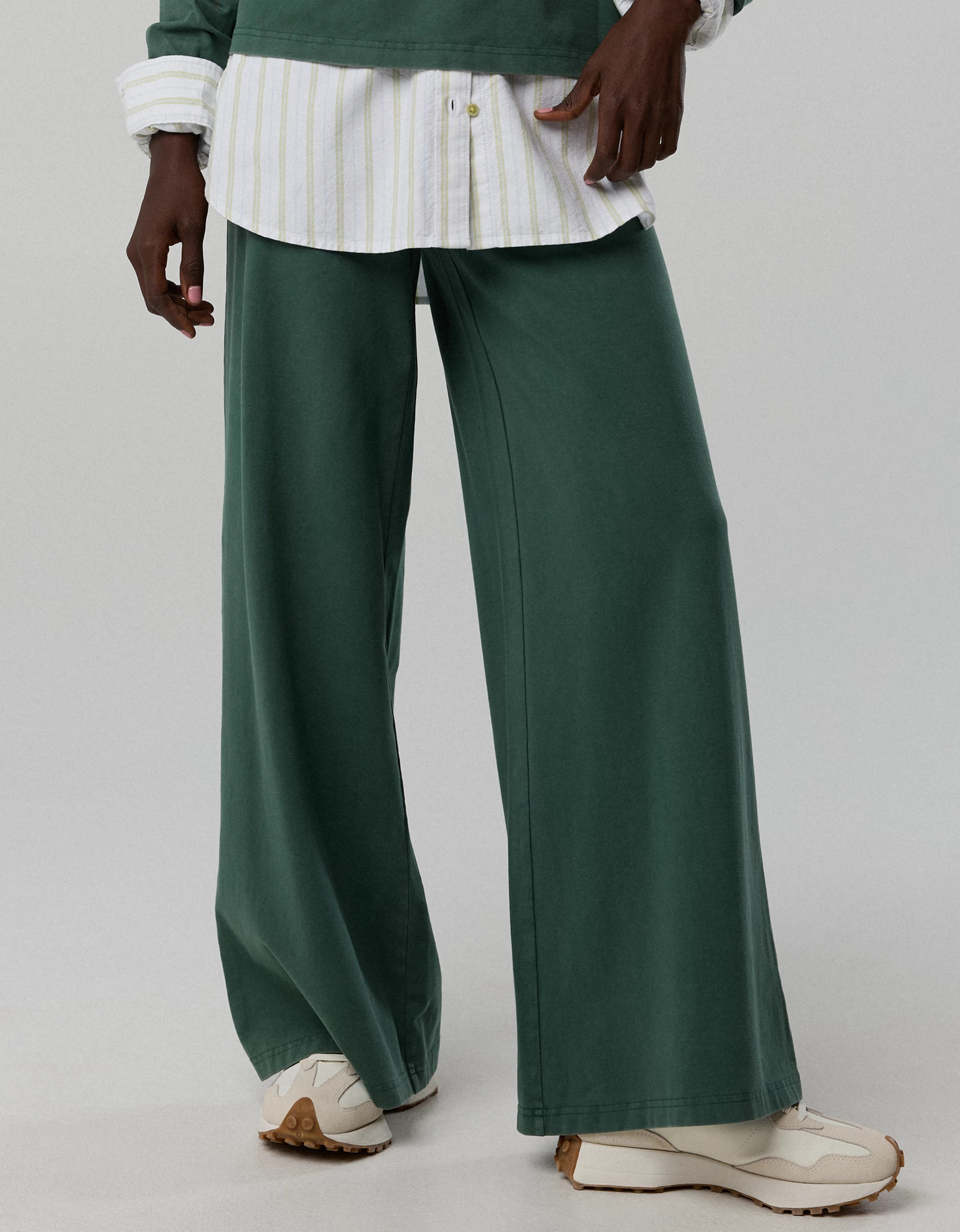 New + Matching Set OFFLINE By Aerie OG Cotton Super Wide Leg Pant | American Eagle Outfitters (US & CA)