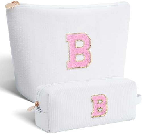 Bridesmaid Gifts Wedding Day - Bridal Shower Gifts,Maid of Honor Gifts,Initials Makeup Bag Set Co... | Amazon (US)