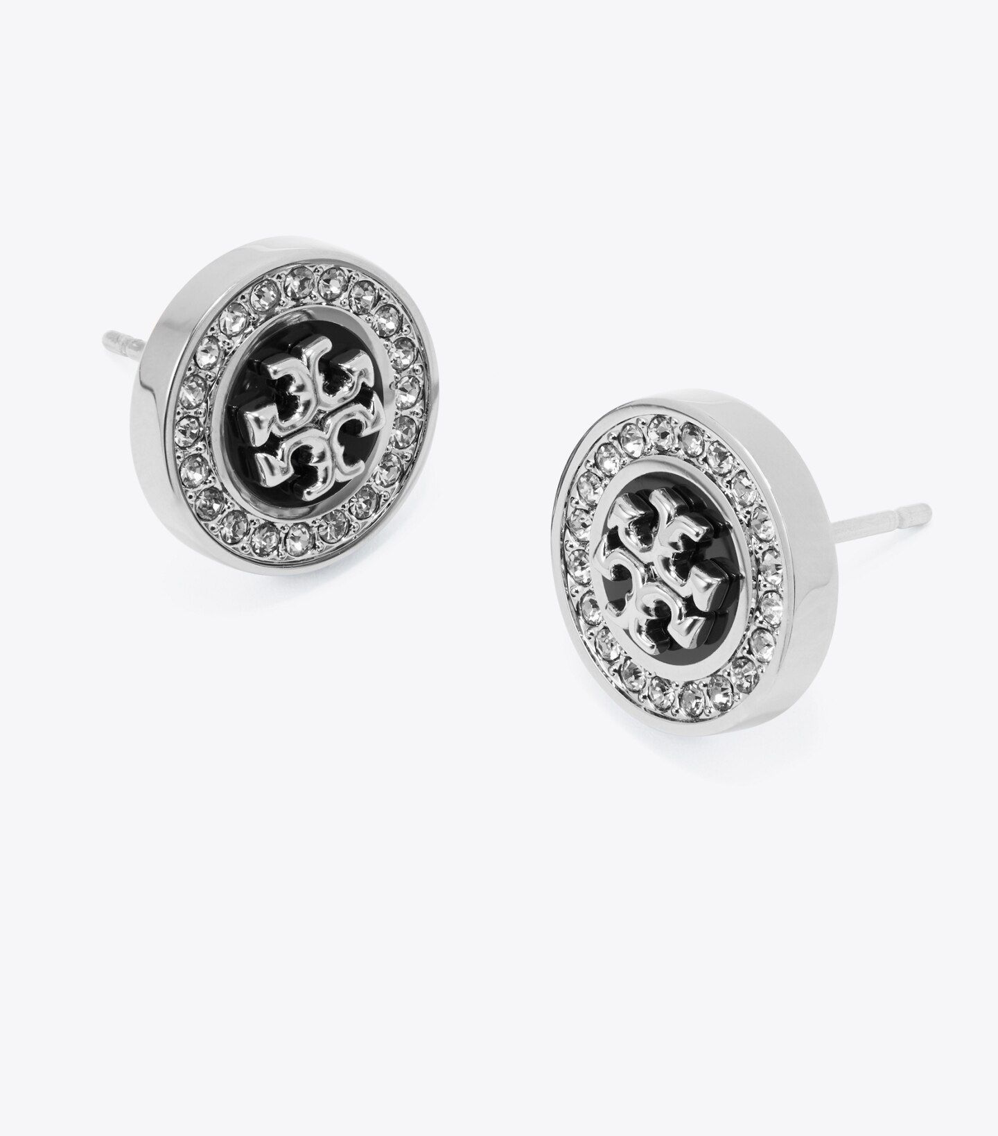 Kira Pavé Enamel Circle-Stud Earring: Women's Designer Earrings | Tory Burch | Tory Burch (US)