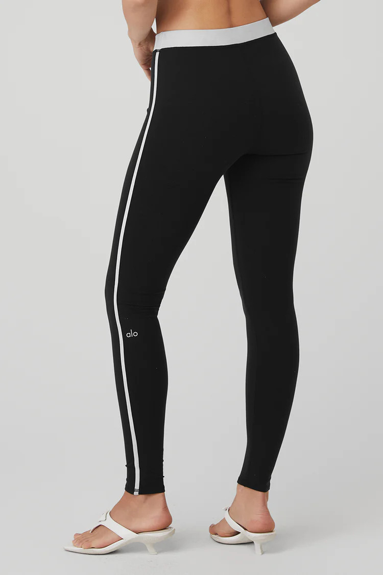 Airbrush High-Waist Streamlined Legging - Black/White | Alo Yoga (US)
