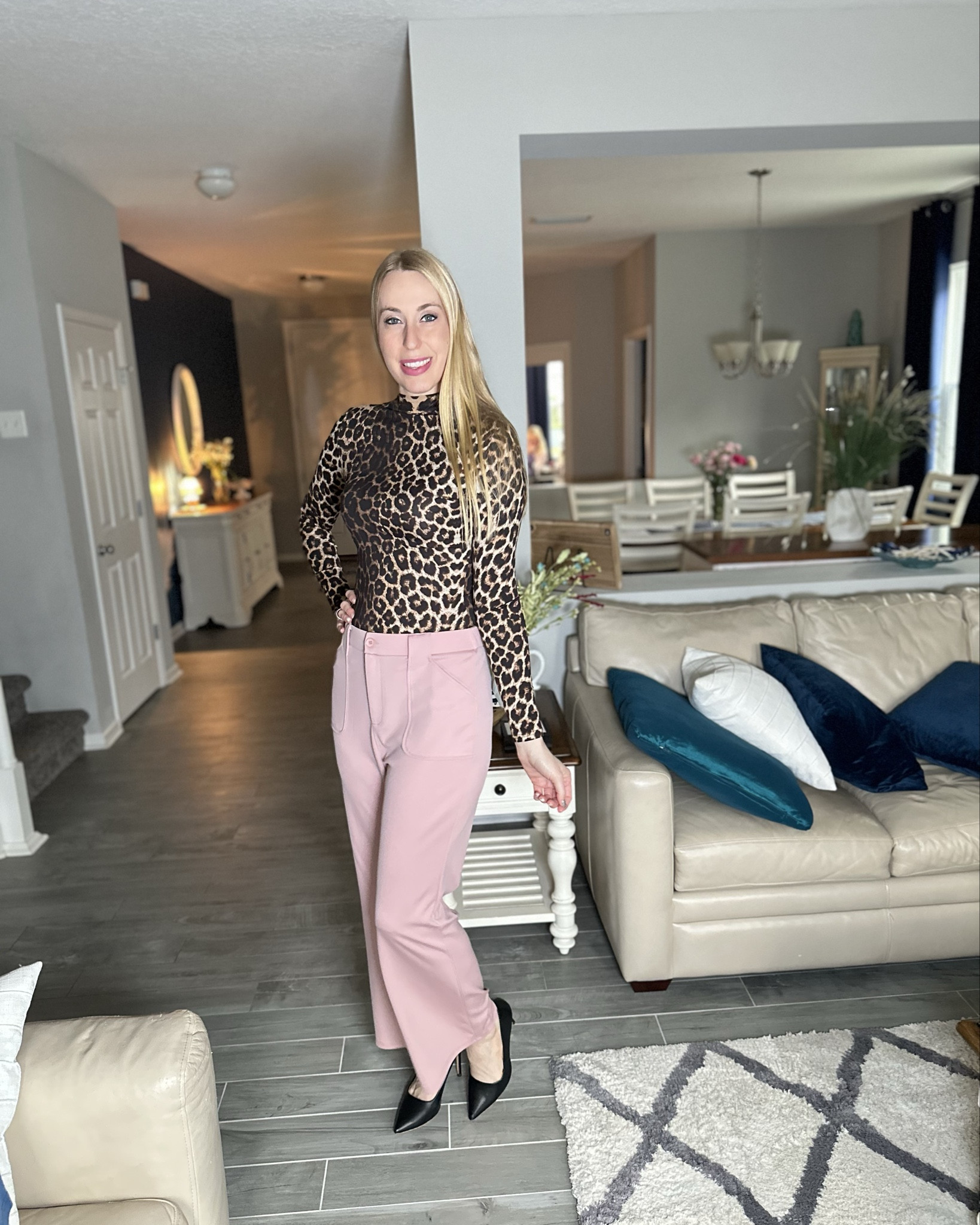 Classy and somewhat sassy Valentine’s Day outfit 
❤️  this leopard print body suit is super stretchy and looks so good on
❤️ I am wearing size small, it fits true to size


#LTKFindsUnder50 #LTKFindsUnder100 #LTKStyleTip