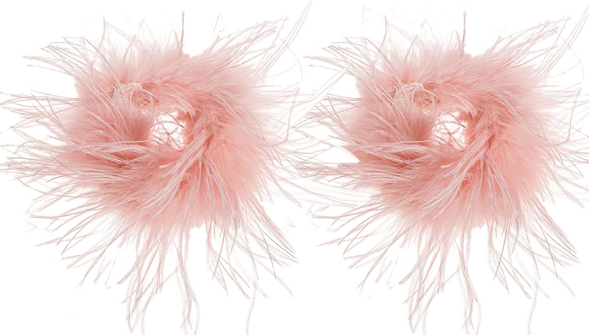 LVCOMEFF Women Ostrich Feather Bracelet Wrist Cuffs Furry for Party Wedding Bride Concert Luxurio... | Amazon (US)