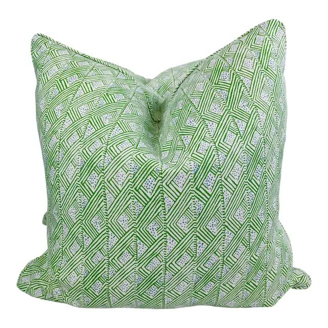 Christopher Farr Cloth “Belge” in Green 22” Pillows-A Pair | Chairish