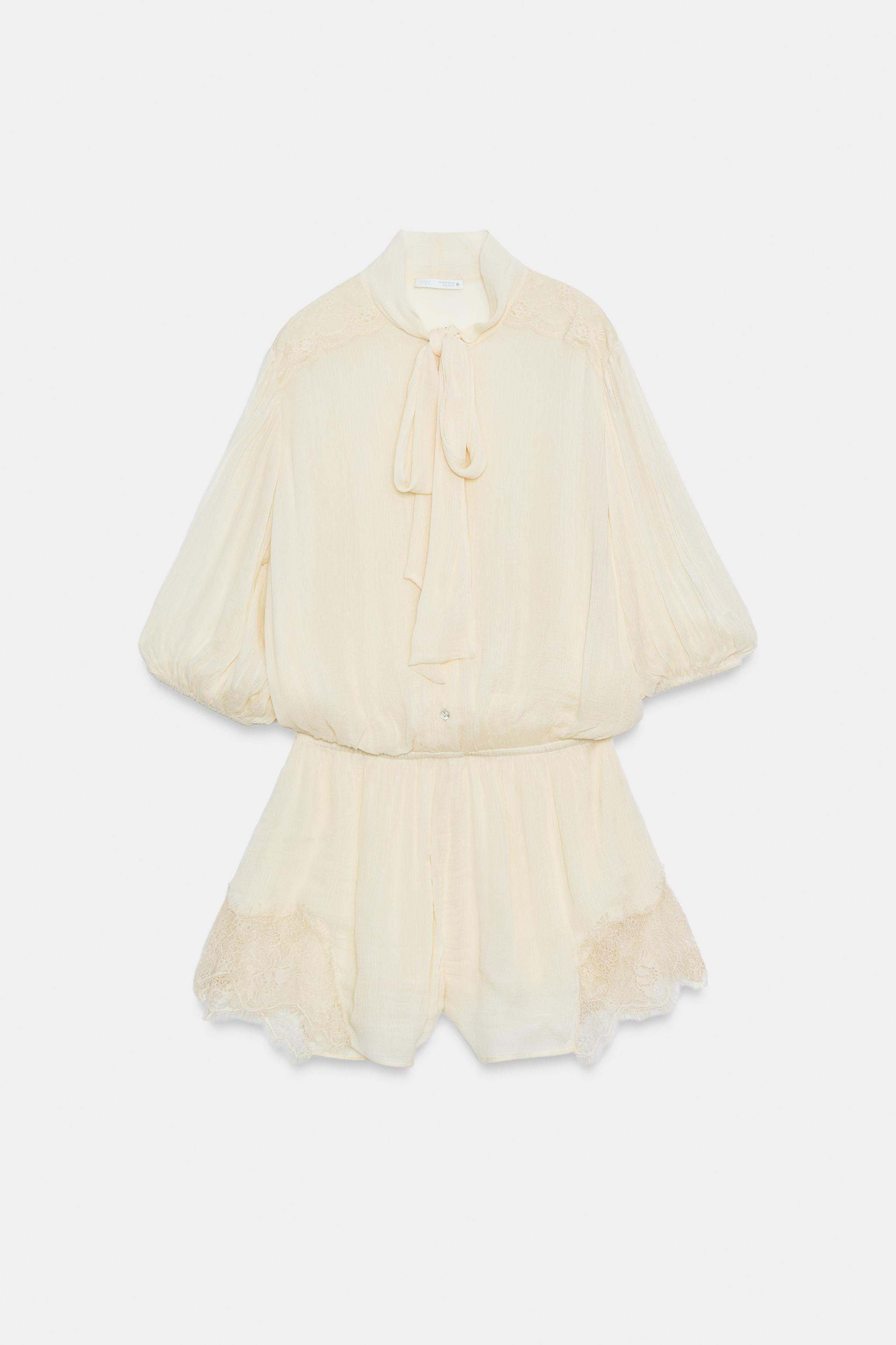 COMBINAISON COURTE DENTELLE ZW COLLECTION | Zara FR