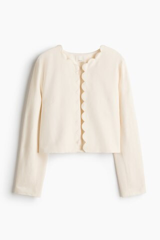 H & M - Scalloped-Edge Jacket - Cream | H&M (US + CA)