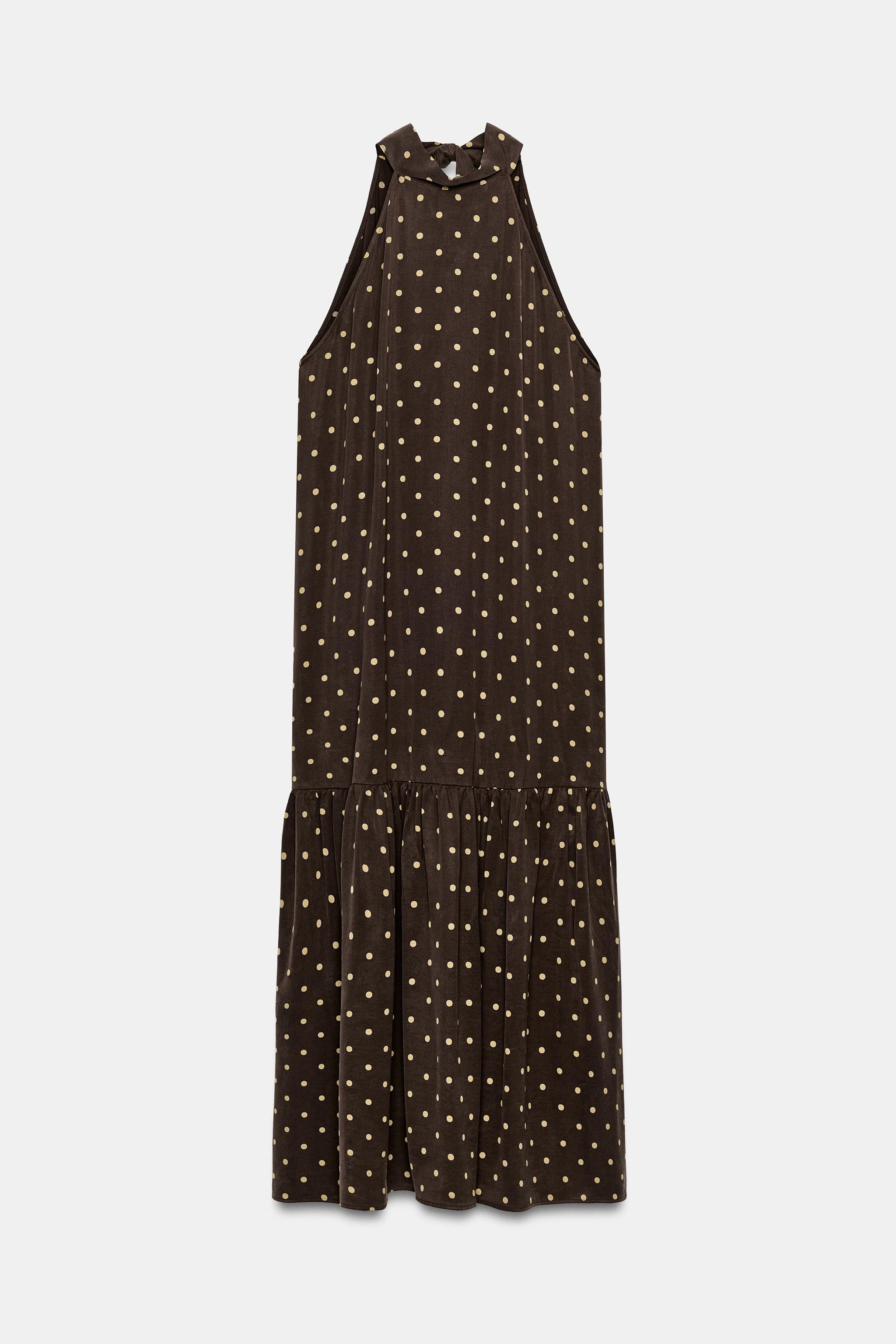 NECKHOLDER-KLEID MIT PUNKTEN ZW COLLECTION | Zara US
