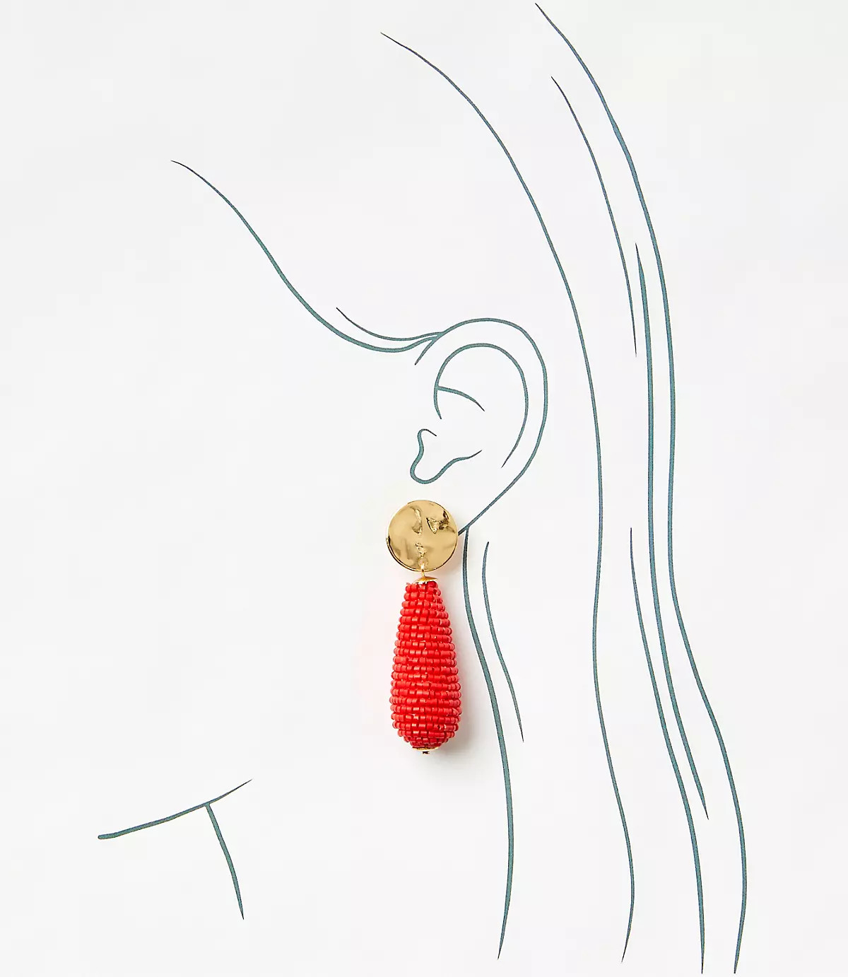 Molded Coin Beaded Drop Earrings | LOFT