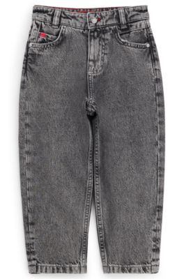 HUGO Kids' grey loose-fit jeans in cotton denim - Grey Men's Boys size 114 | Hugo Boss (US)