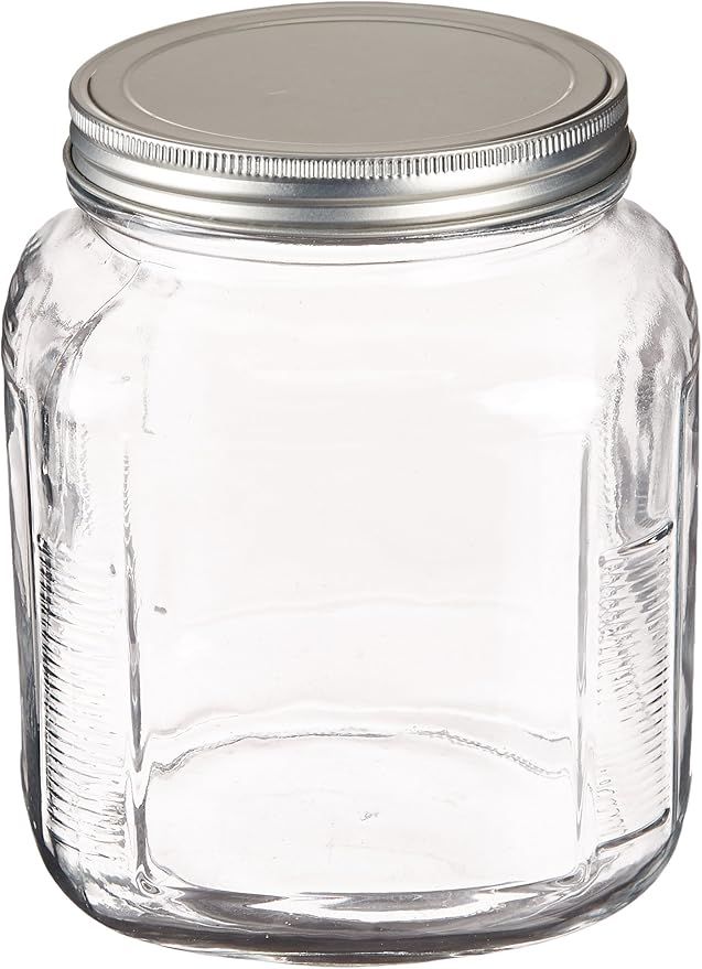 Anchor Hocking 2-Quart Cracker Jar with Brushed Aluminum Lid, Set of 4 | Amazon (US)