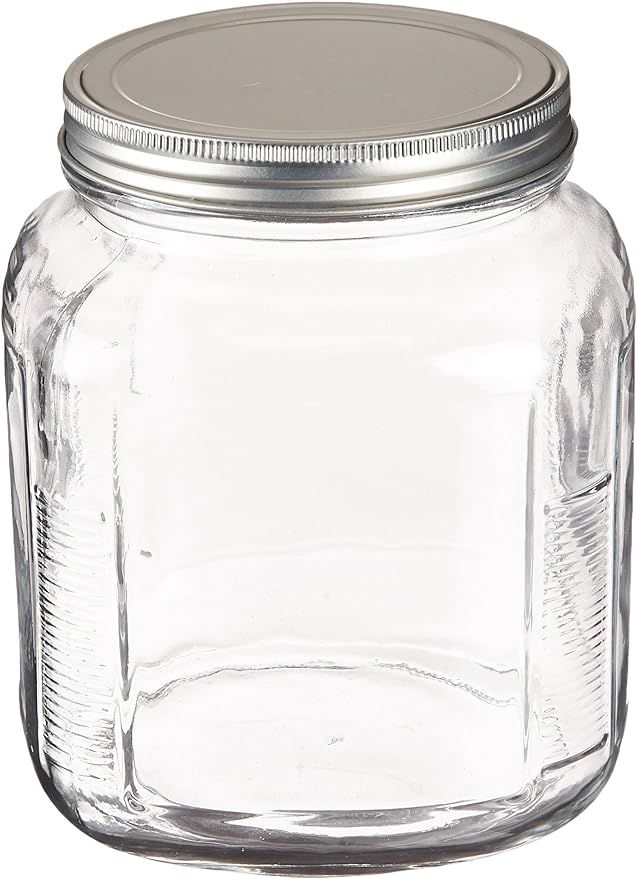 Anchor Hocking 2-Quart Cracker Jar with Brushed Aluminum Lid, Set of 4 | Amazon (US)