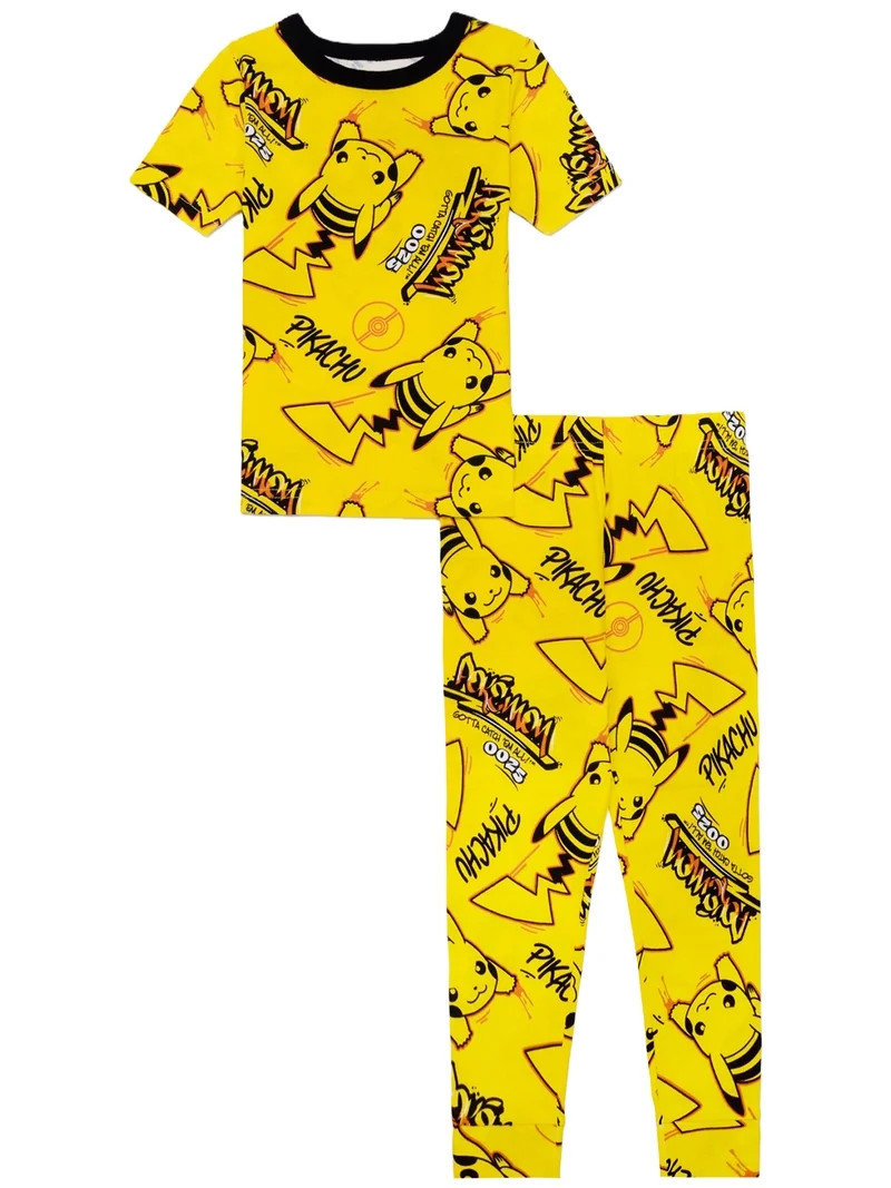 Pokemon 2-Piece Short Sleeve and Pant Pajama Set, 4-12 | Walmart (US)