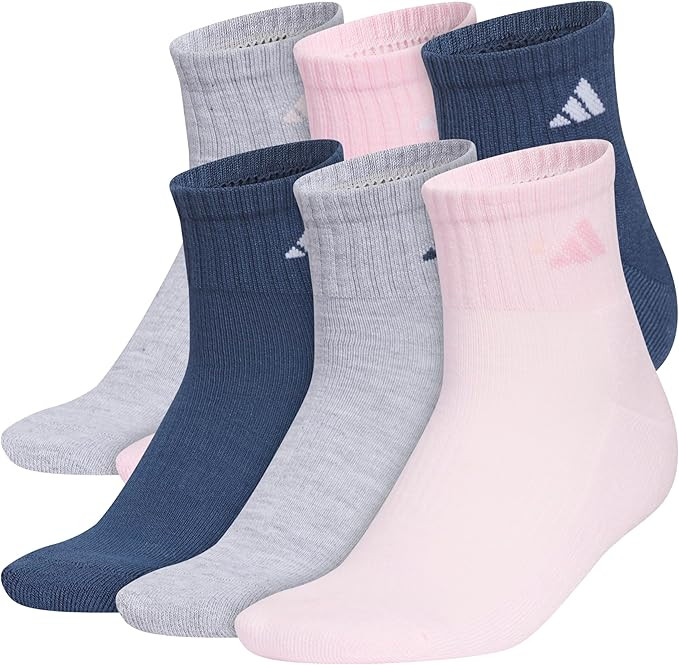 adidas Women's Athletic Cushioned Quarter Ankle Socks (6 Pairs) Durable & Comfortable | Amazon (US)
