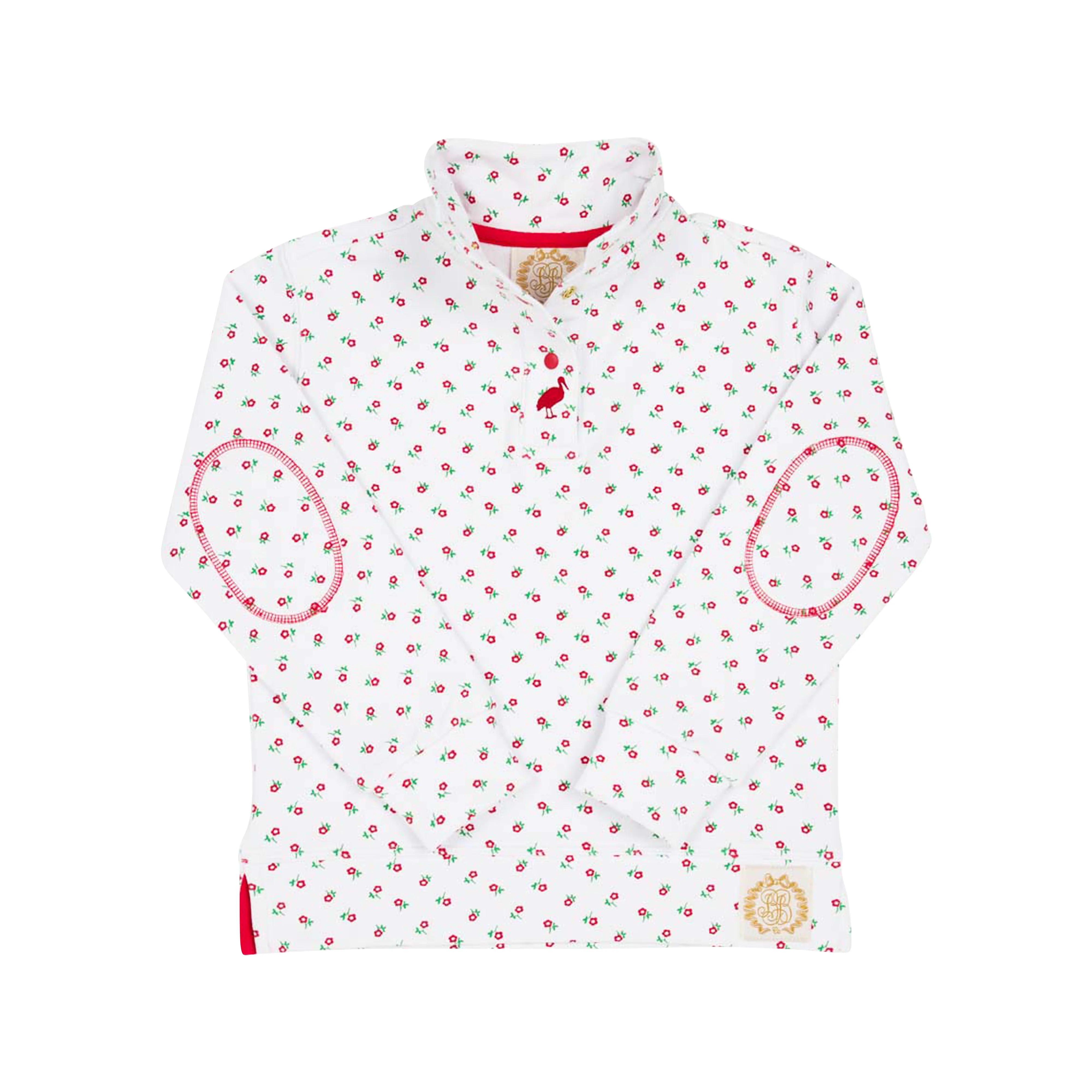 Pendleton's Popped Collar - Midway Micro Floral with Richmond Red | The Beaufort Bonnet Company