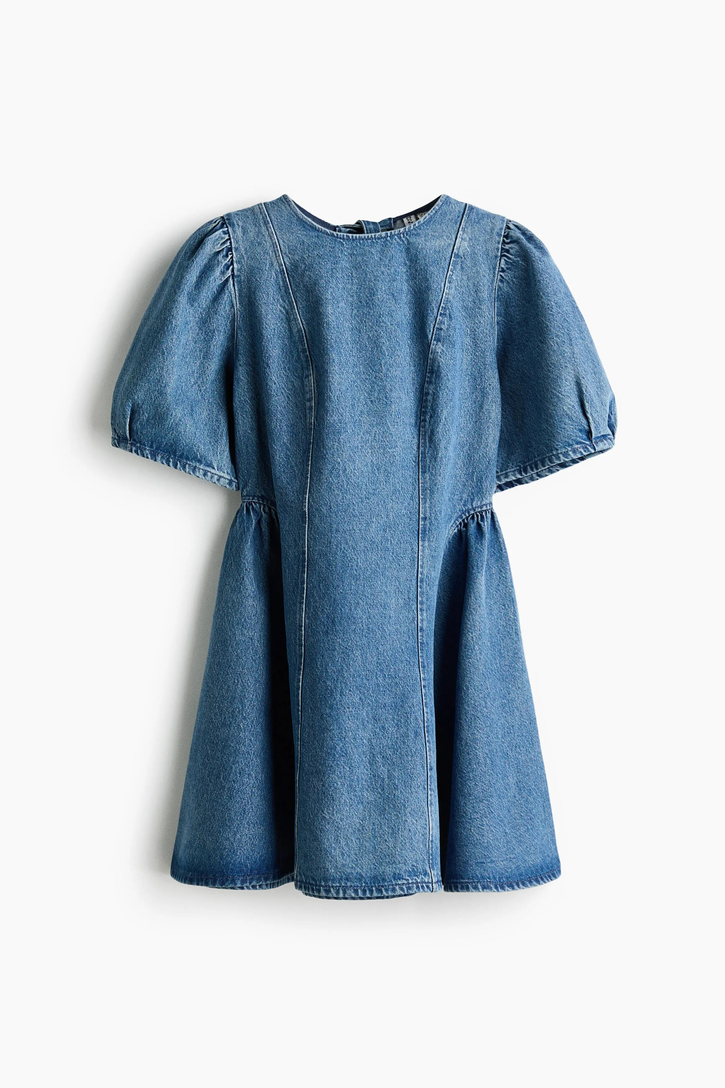 H&M Flared-skirt denim dress in Cream at Nordstrom, Size Xx-Small | Nordstrom