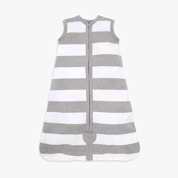 Burt's Bees Baby Beekeeper Organic Wearable Blanket in Heather Grey Rugby Stripe Size 0-6 Months | Babylist