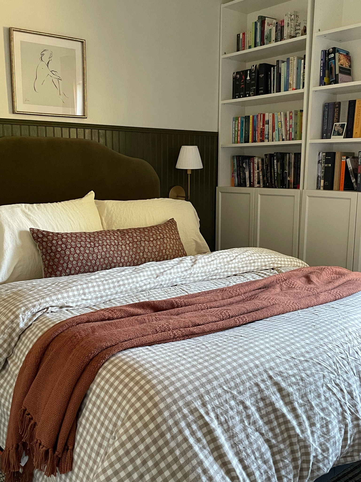 Moody guest room, green, gingham, layers, cozy

#LTKunder100 #LTKhome #LTKSeasonal