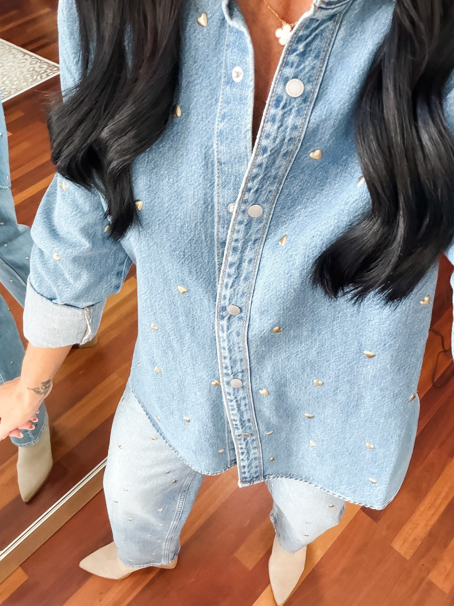The details on this denim top and jeans 😍

#LTKootd #LTKValentine #LTKmomlife