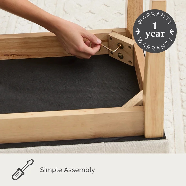 My Texas House Melissa Upholstered Bench, Oat | Walmart (US)