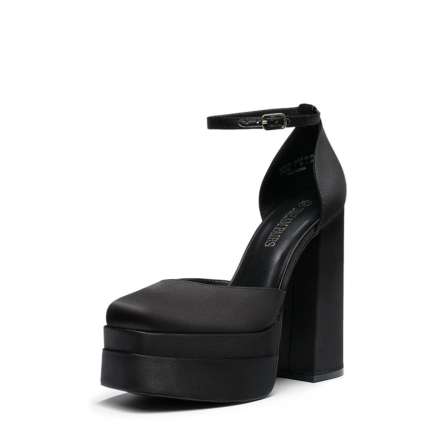 DREAM PAIRS Women’s High Chunky Platform Closed Toe Block Heels Square Toe Ankle Strap Dress We... | Amazon (US)