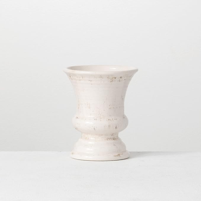 Sullivans Mini Ceramic Vase, Distressed, Crackled Off-White Rustic Home Decor, Best for Faux Flor... | Amazon (US)