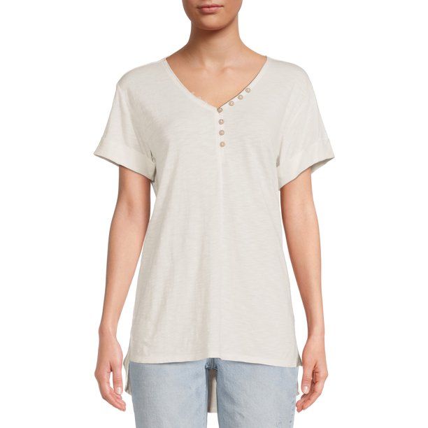 Time and Tru Women's Short Sleeve Henley | Walmart (US)