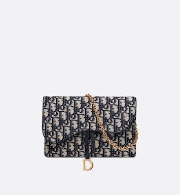 Saddle Pouch Blue Dior Oblique Jacquard | DIOR | Dior Couture