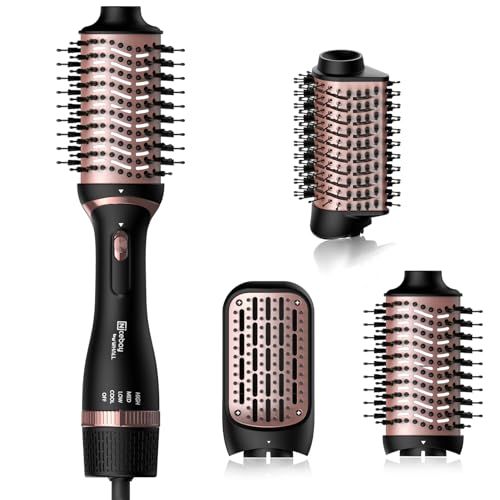 Nicebay Hair Dryer Brush,Hot Tools Blow Dryer Brush in One for Drying/Straightening/Curling/Voluming, Oval Hot Air Brush,One-Step Blowout Brush Hair Dryer with 3 Attachments, Multi-temperature Setting | Amazon (US)