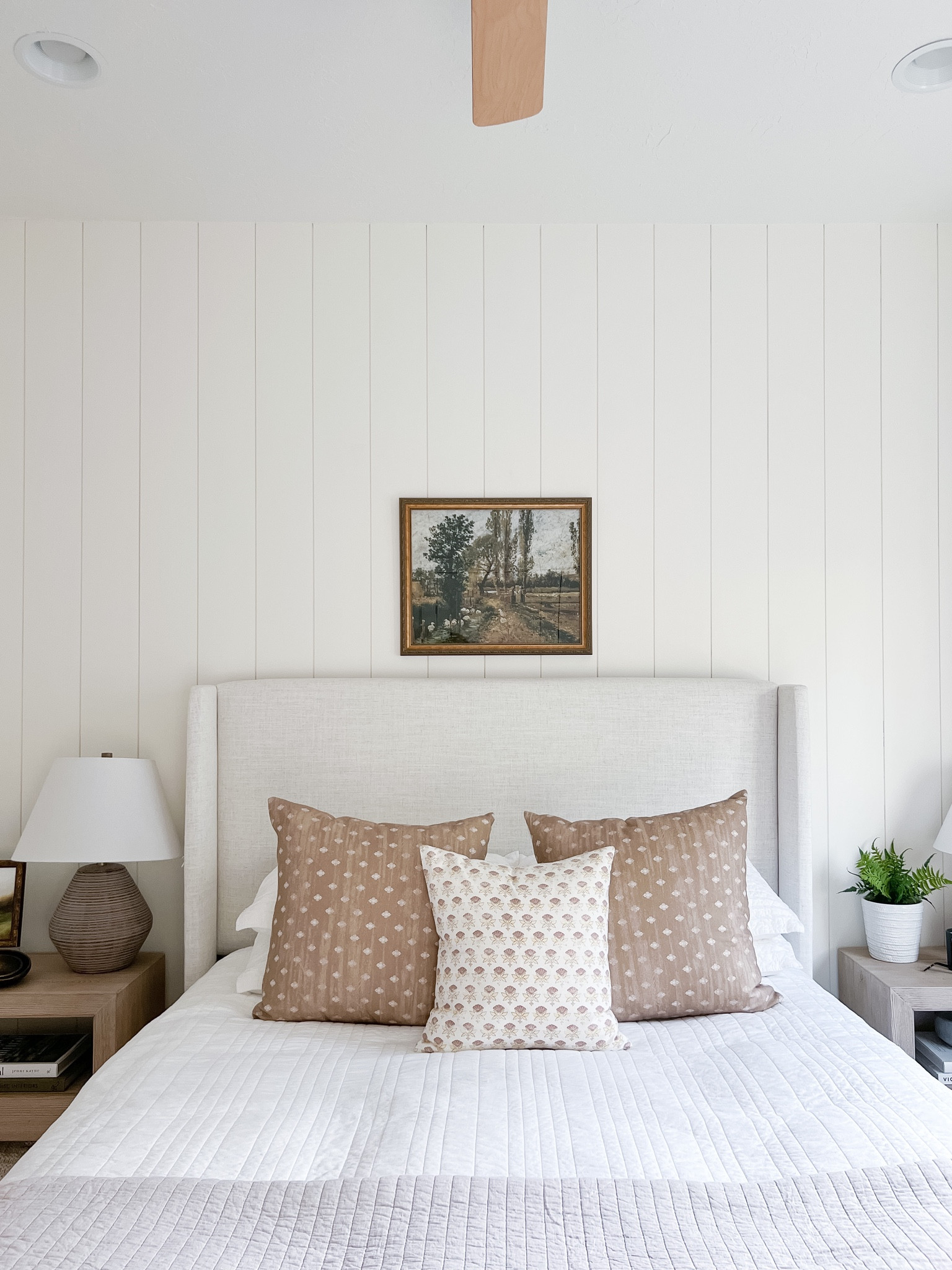 I used an affordable Target quilt on this upholstered bed. Next to it is an affordable Target table lamp  

#LTKunder100 #LTKhome #LTKSeasonal