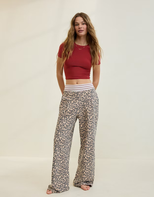 Aerie Cozy New Heights Fleece Trouser | American Eagle Outfitters (US & CA)
