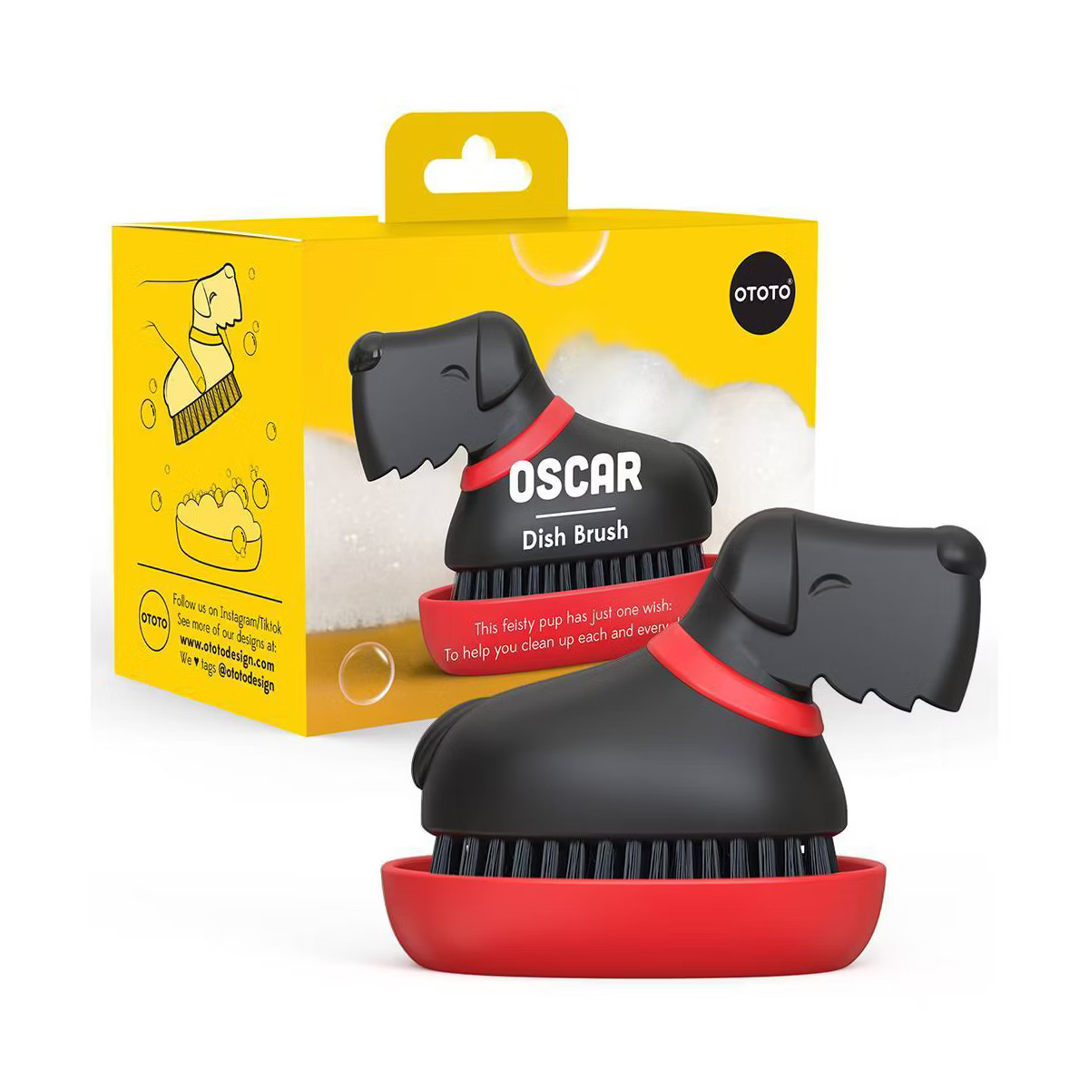 Ototo Holiday Gift Plastic Oscar Dog Dish Brush Kitchen Scrub | Target