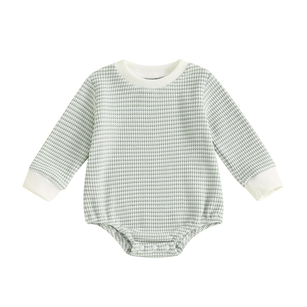VISGOGO Unisex Baby Boy Girl Romper Waffle Newborn Infant Onesie Clothes Long Sleeve Bubble Overs... | Amazon (US)