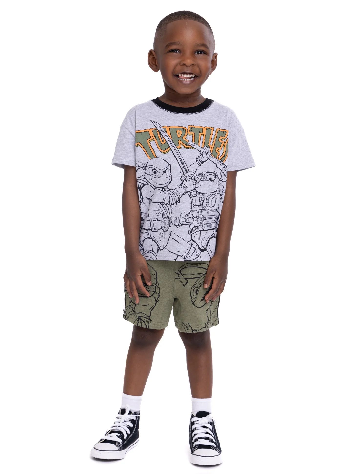 Teenage Mutant Ninja Turtles Toddler Boys Short Sleeve T-Shirt and Shorts Set, 2-Piece, Sizes 12M... | Walmart (US)