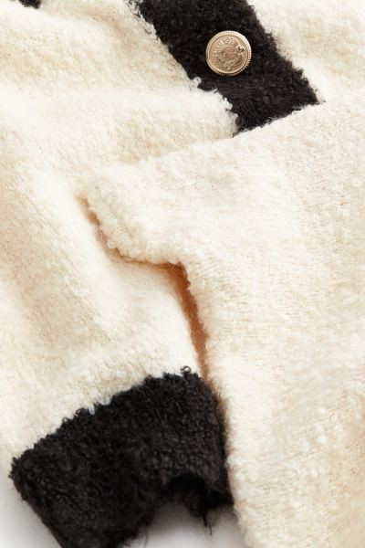 2-piece Bouclé-knit Set - Cream/black - Kids | H&M US | H&M (US + CA)