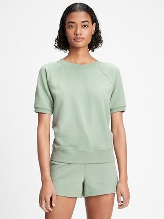 Fleece Short Sleeve Crewneck Sweatshirt | Gap Factory