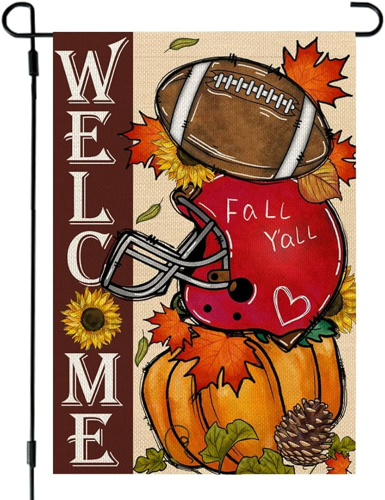 CROWNED BEAUTY Fall Welcome Garden Flag 12x18 Inch Double Sided for Outside, Burlap Small Seasona... | Amazon (US)