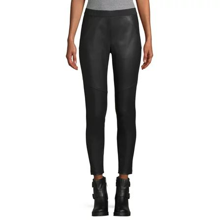 Scoop Ponte Back Vegan Leather Legging Women's | Walmart (US)